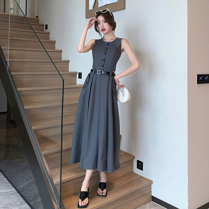 ノースリーブワンピース ベルト付き ワンピース — Reina Tokyo