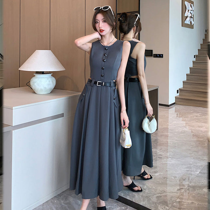 ノースリーブワンピース ベルト付き ワンピース — Reina Tokyo
