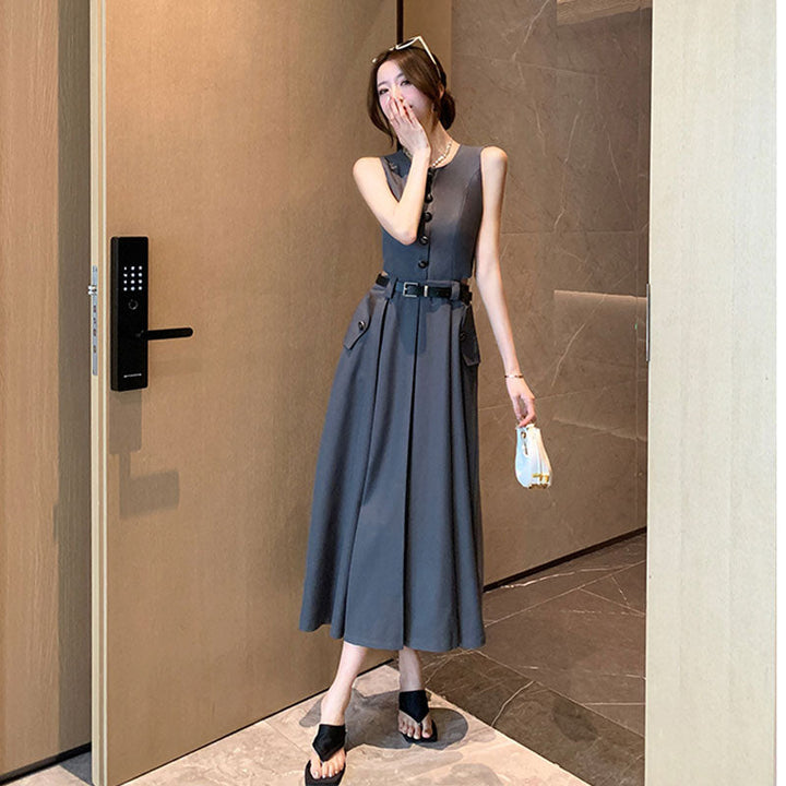 ノースリーブワンピース ベルト付き ワンピース — Reina Tokyo