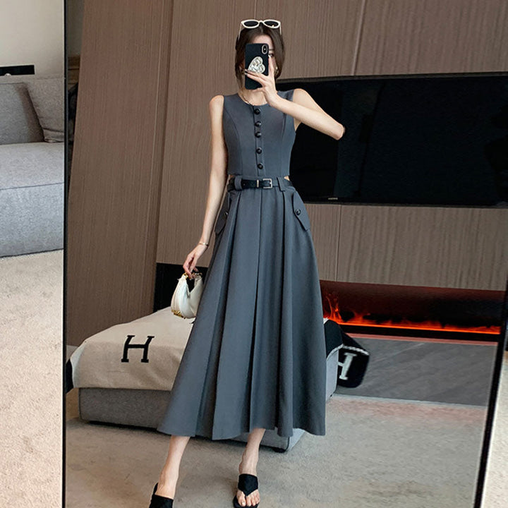 ノースリーブワンピース ベルト付き ワンピース — Reina Tokyo