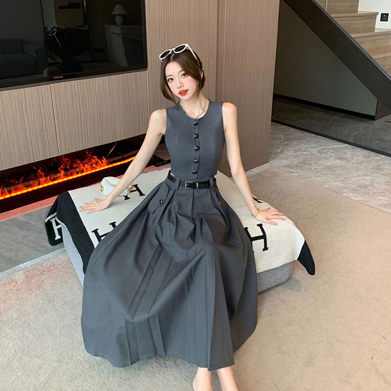 ノースリーブワンピース ベルト付き ワンピース — Reina Tokyo