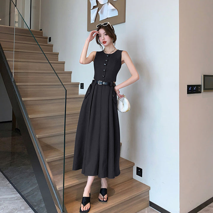 ノースリーブワンピース ベルト付き ワンピース — Reina Tokyo