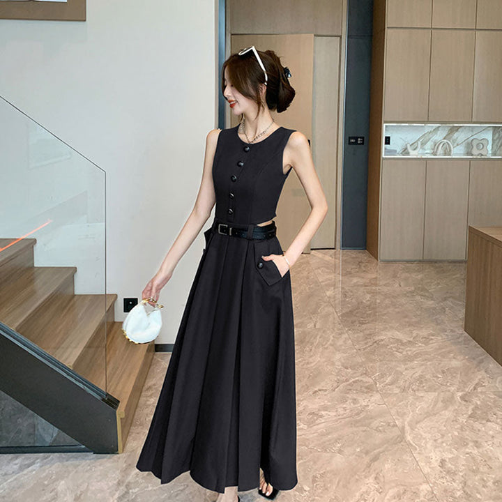 ノースリーブワンピース ベルト付き ワンピース — Reina Tokyo