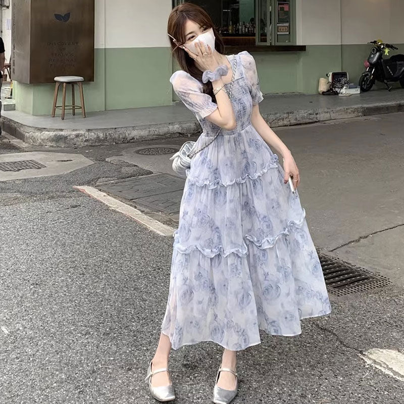 花柄 ワンピース体型カバー ワンピース — Reina Tokyo