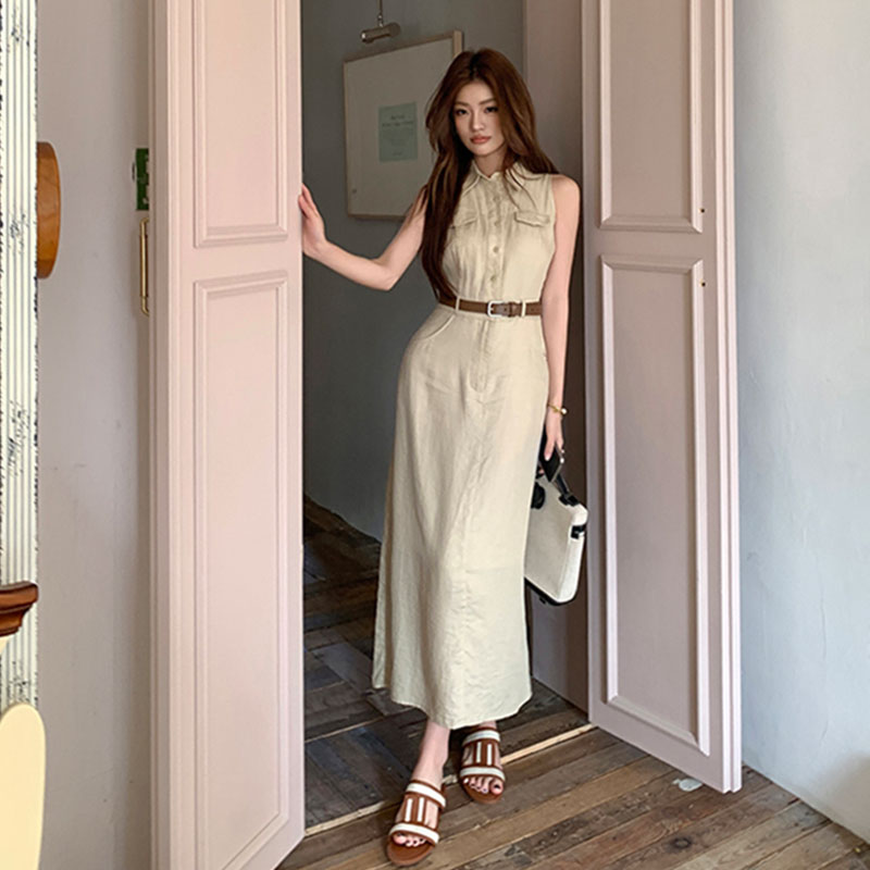 ノースリーブ シャツワンピース ワンピース — Reina Tokyo