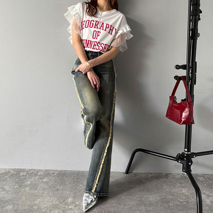 T シャツプリント トップス — Reina Tokyo