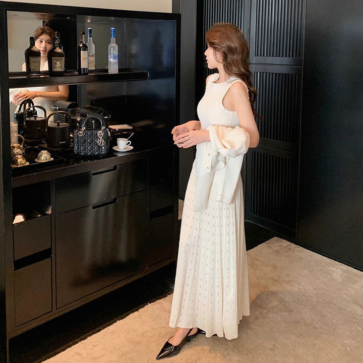プリーツロングスカート フィット感 ワンピース — Reina Tokyo
