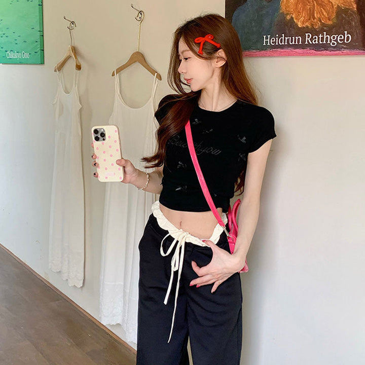 半袖Tシャツ リボン装飾 トップス — Reina Tokyo