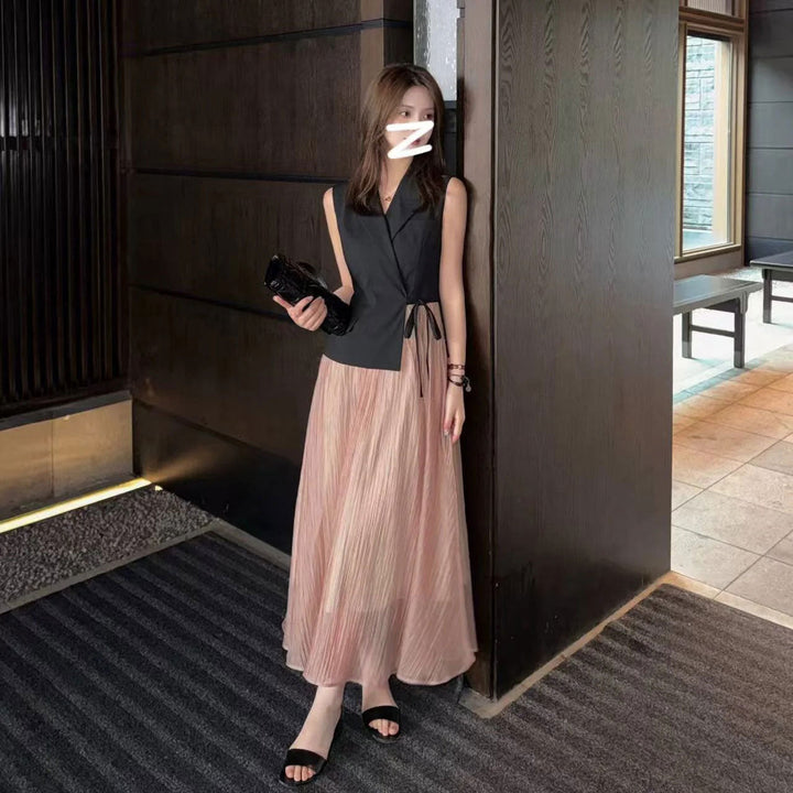 ノースリーブトップス デートワンピース体型カバー ワンピース — Reina Tokyo