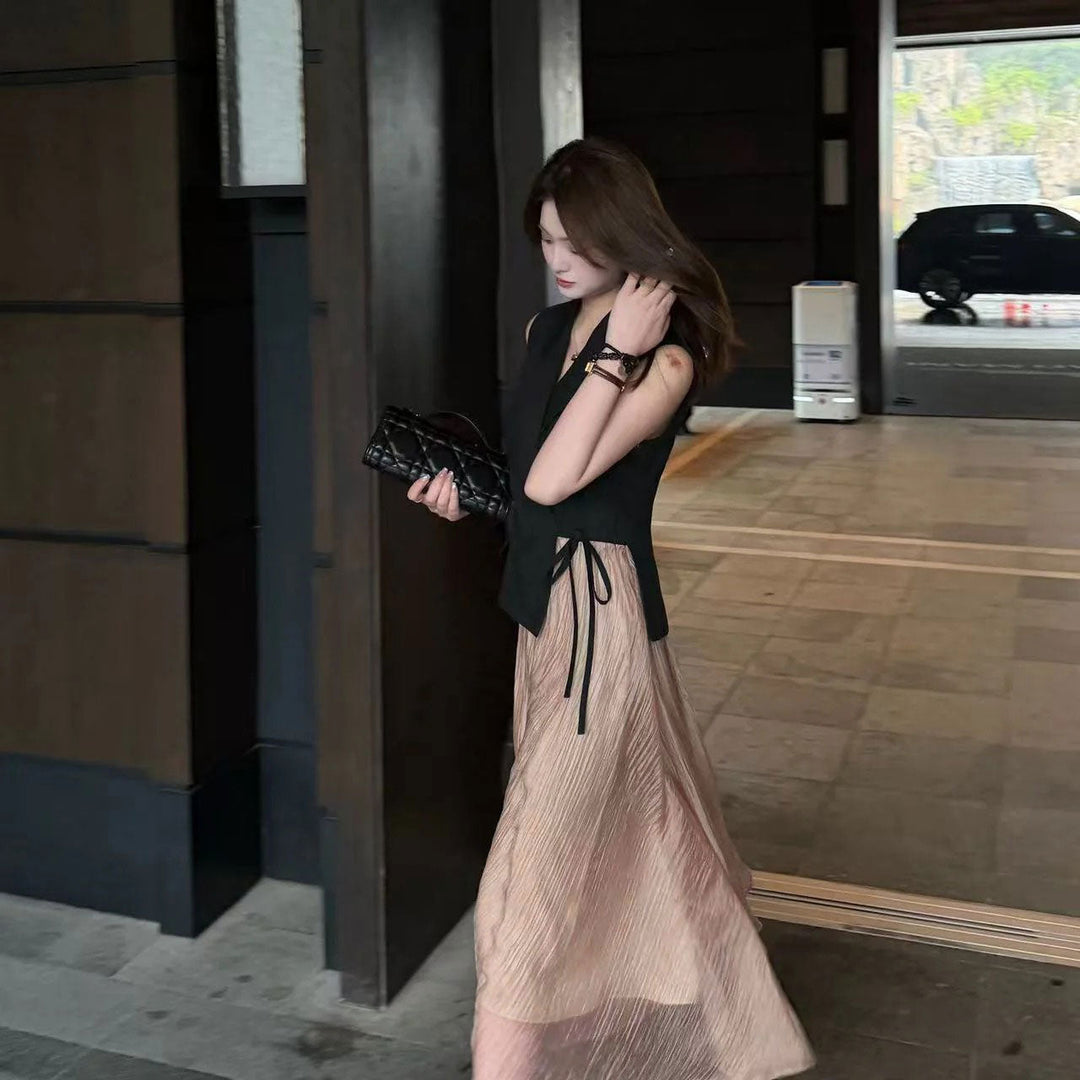 ノースリーブトップス デートワンピース体型カバー ワンピース — Reina Tokyo