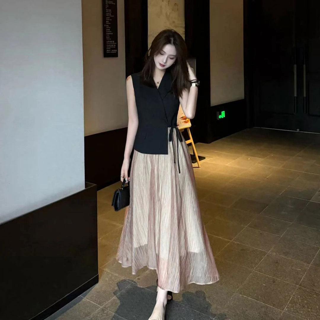 ノースリーブトップス デートワンピース体型カバー ワンピース — Reina Tokyo