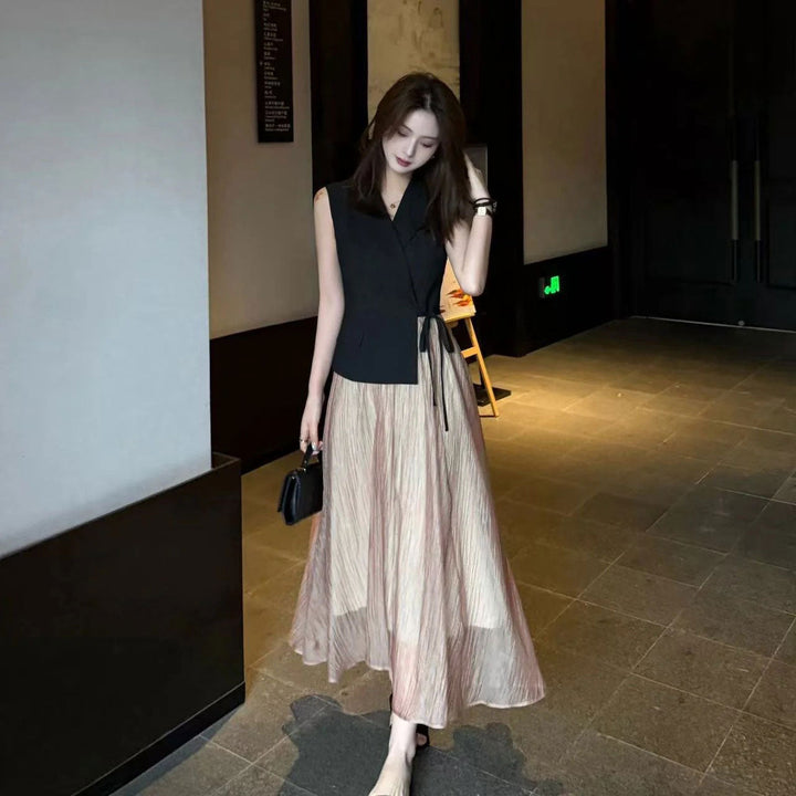 ノースリーブトップス デートワンピース体型カバー ワンピース — Reina Tokyo