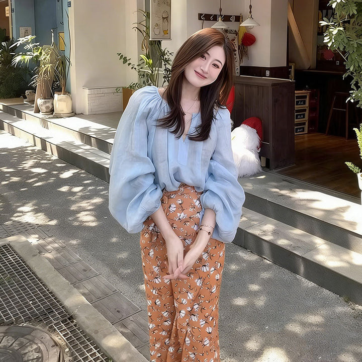 × 花柄ロングスカート セットアップ — Reina Tokyo