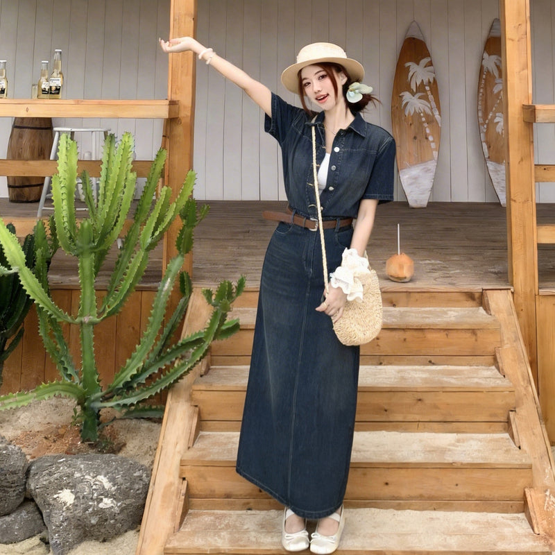 大きいサイズ対応 ベルト付き ワンピース — Reina Tokyo