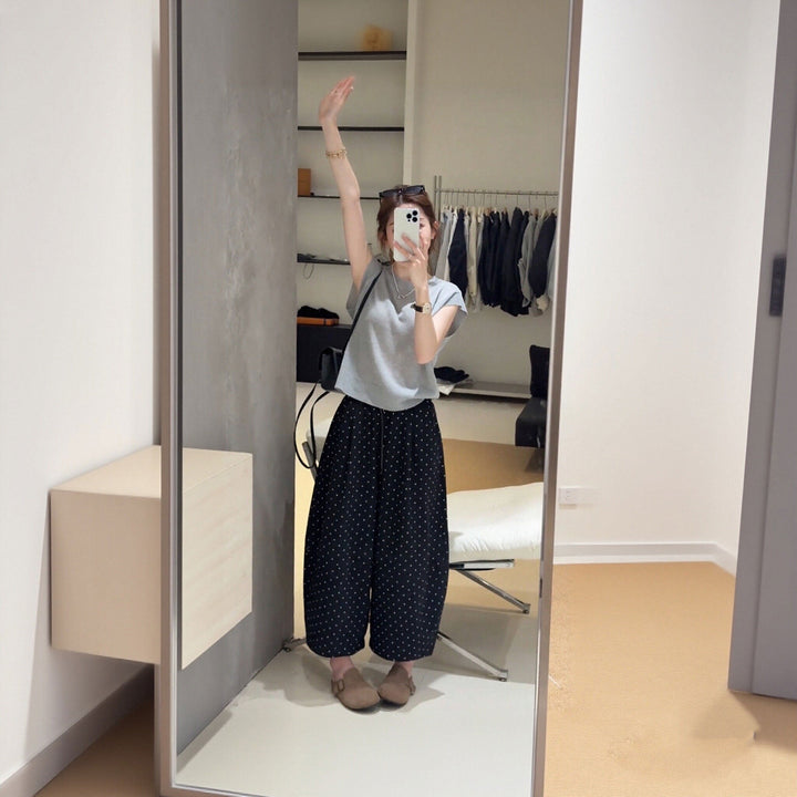 水玉柄バルーンパンツ セットアップ体型カバー セットアップ — Reina Tokyo