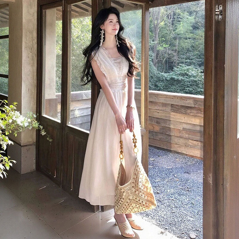 Vネック ノースリーブ ワンピース — Reina Tokyo