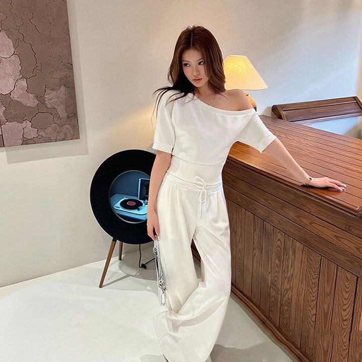 オフショルダー クロップドトップス セットアップ — Reina Tokyo