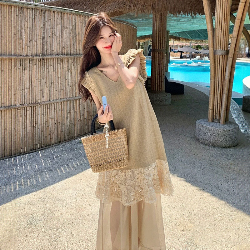 マキシ丈 リゾート風 ワンピース — Reina Tokyo