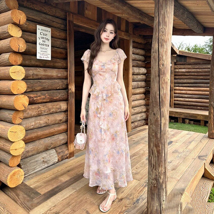 花柄 フリル ワンピース — Reina Tokyo