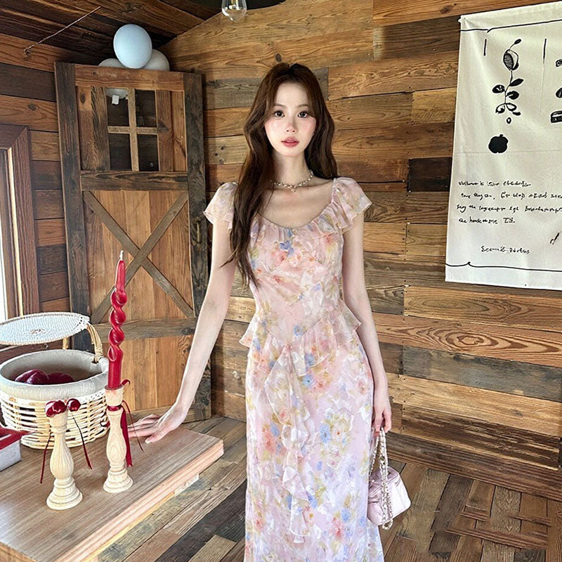 花柄 フリル ワンピース — Reina Tokyo