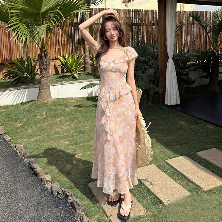 花柄 フリル ワンピース — Reina Tokyo