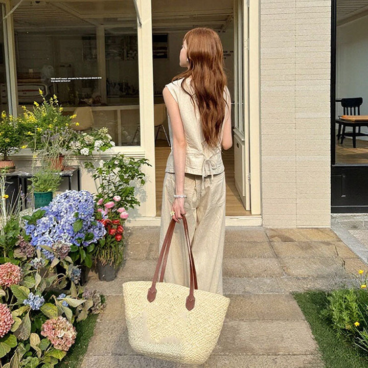 ノースリーブベスト カジュアルパンツセットアップ セットアップ — Reina Tokyo