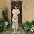 フレアスリーブ ロング丈 ワンピース — Reina Tokyo