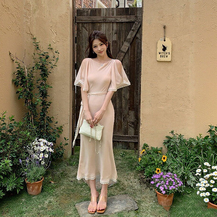 フレアスリーブ ロング丈 ワンピース — Reina Tokyo