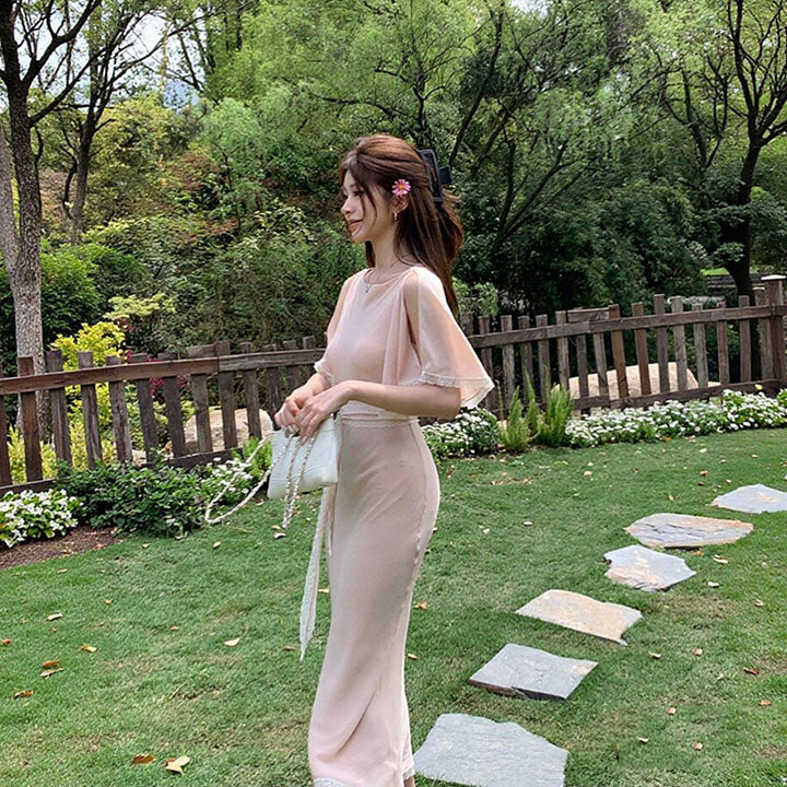 フレアスリーブ ロング丈 ワンピース — Reina Tokyo