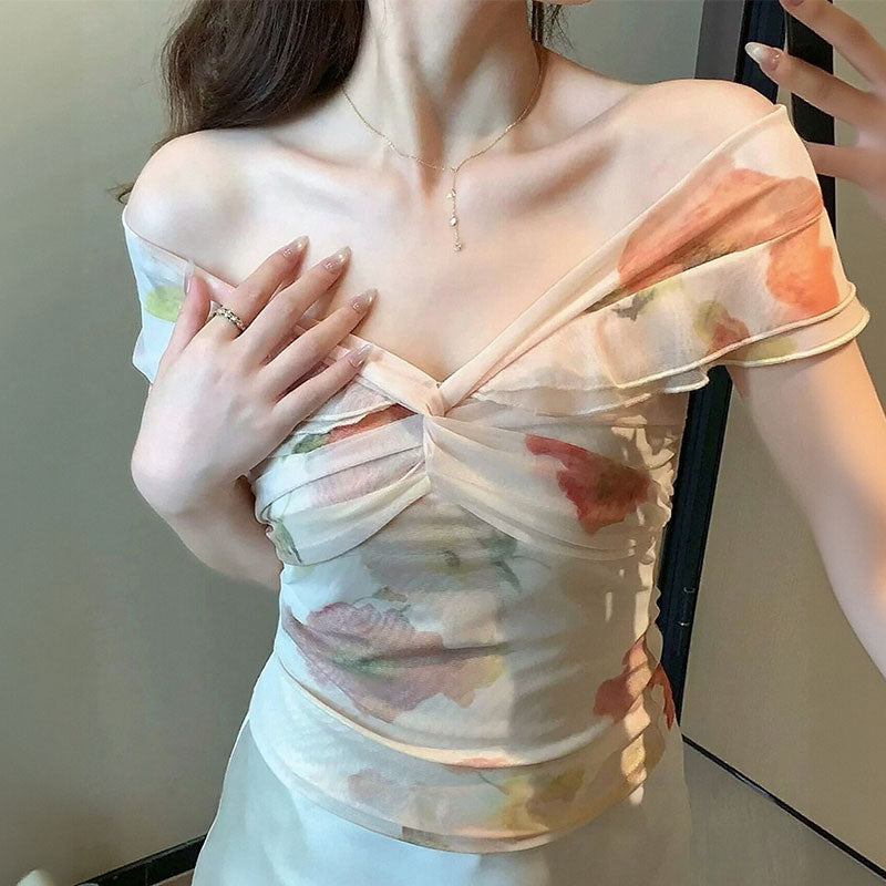 オフショルダー ブラウストップス トップス — Reina Tokyo