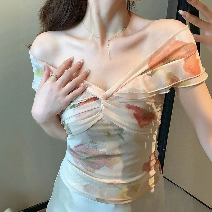 オフショルダー ブラウストップス トップス — Reina Tokyo