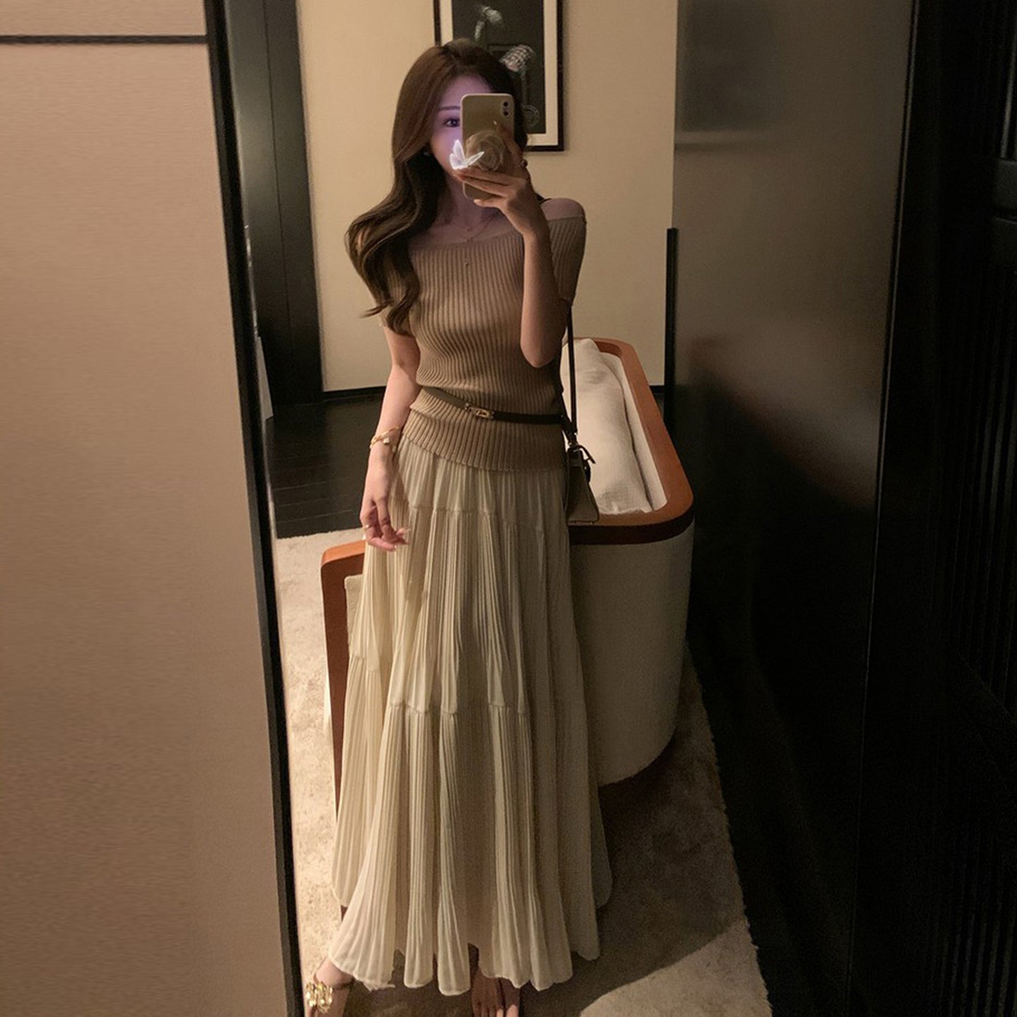 オフショルダー ロングスカート セットアップ — Reina Tokyo