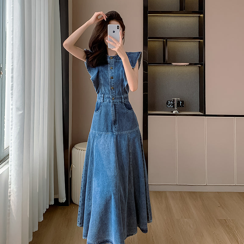 ノースリーブ フリル袖 ワンピース — Reina Tokyo