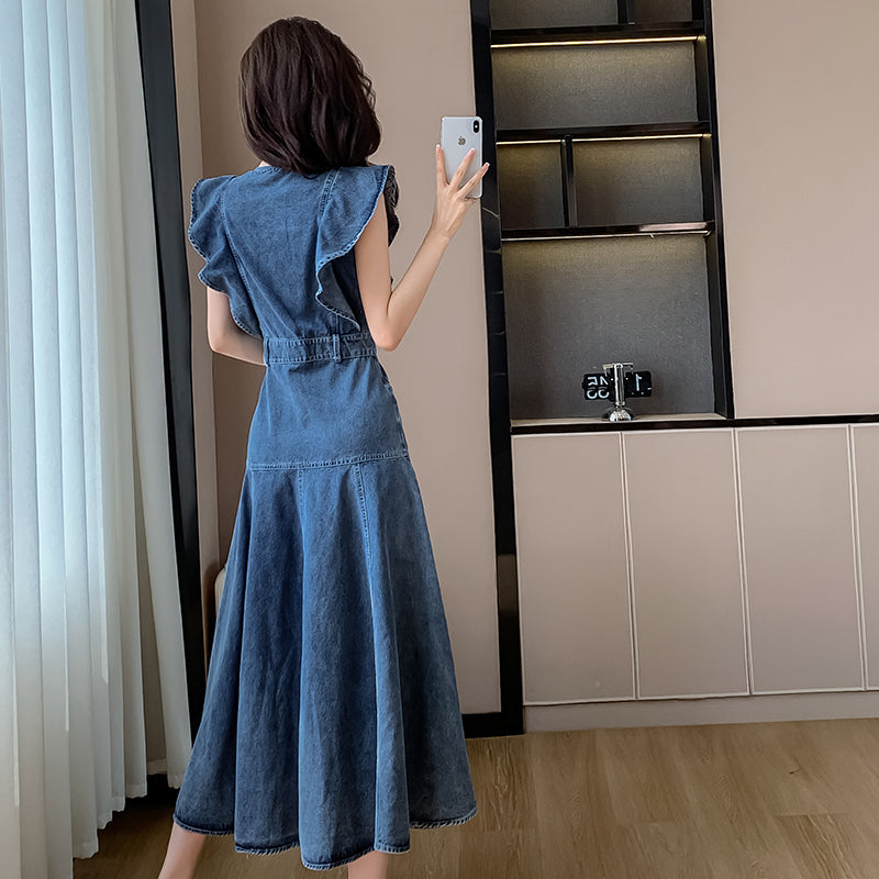 ノースリーブ フリル袖 ワンピース — Reina Tokyo