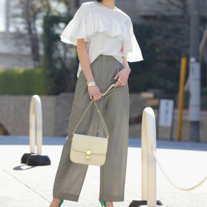 フリル裾無地Tシャツトップス トップス — Reina Tokyo