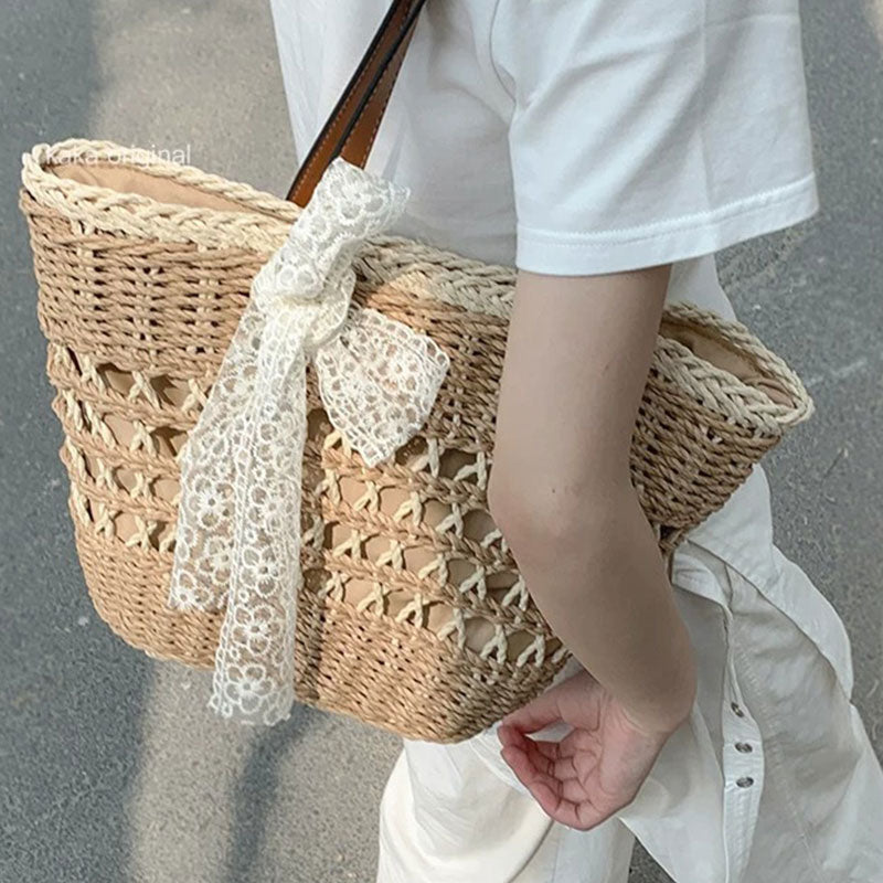 草編みトートバッグ 大容量 バッグ — Reina Tokyo