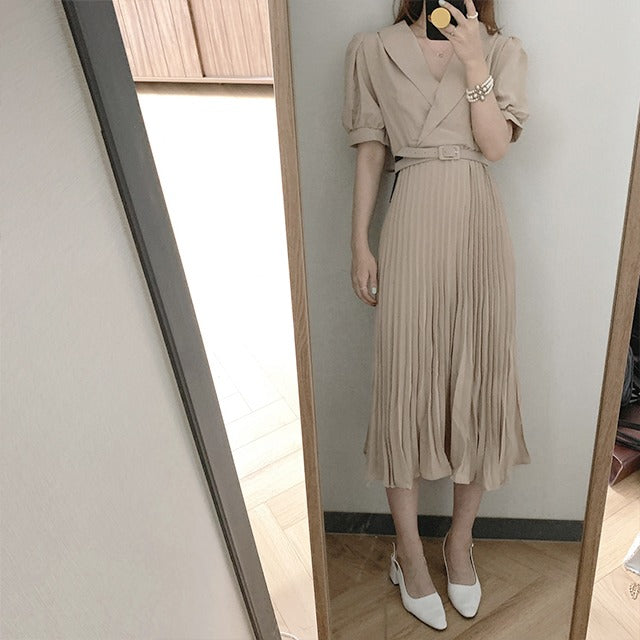ベルト付き ジッパー付き ワンピース — Reina Tokyo
