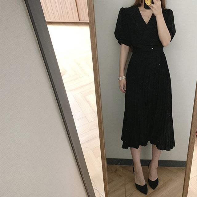 ベルト付き ジッパー付き ワンピース — Reina Tokyo