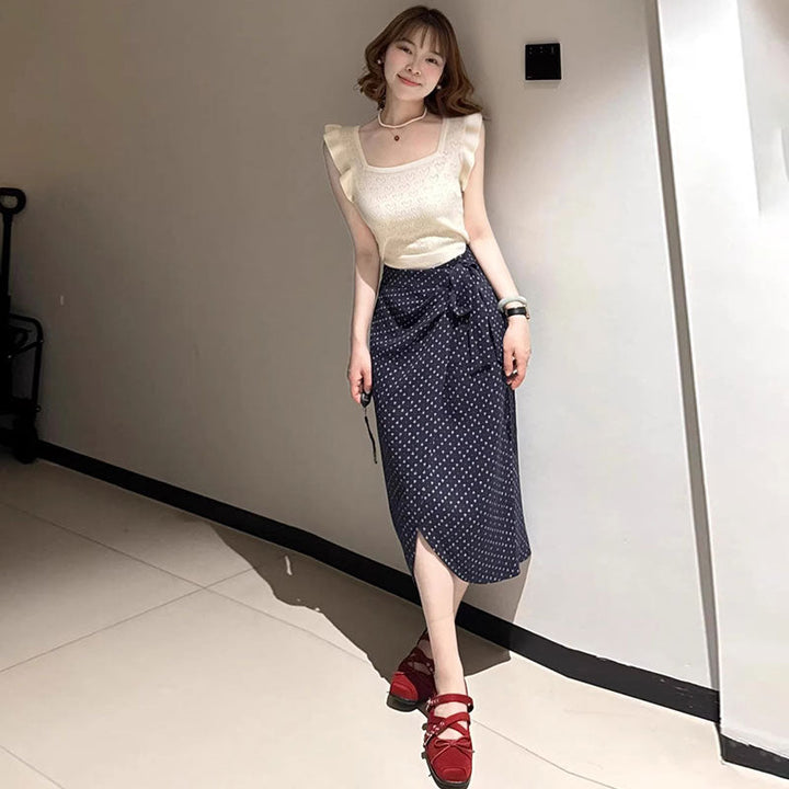 透かし編みノースリーブ × セットアップ — Reina Tokyo