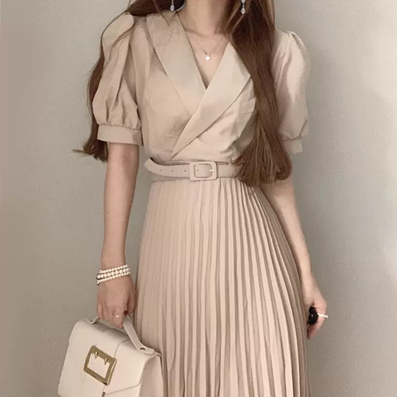 ベルト付き ジッパー付き ワンピース — Reina Tokyo