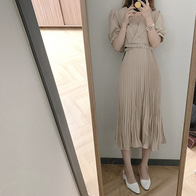 ベルト付き ジッパー付き ワンピース — Reina Tokyo