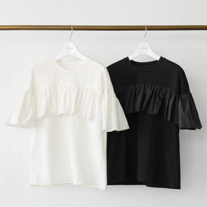 フリル裾無地Tシャツトップス トップス — Reina Tokyo