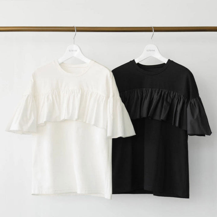 フリル裾無地Tシャツトップス トップス — Reina Tokyo