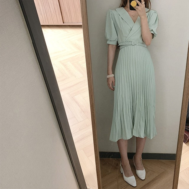 ベルト付き ジッパー付き ワンピース — Reina Tokyo