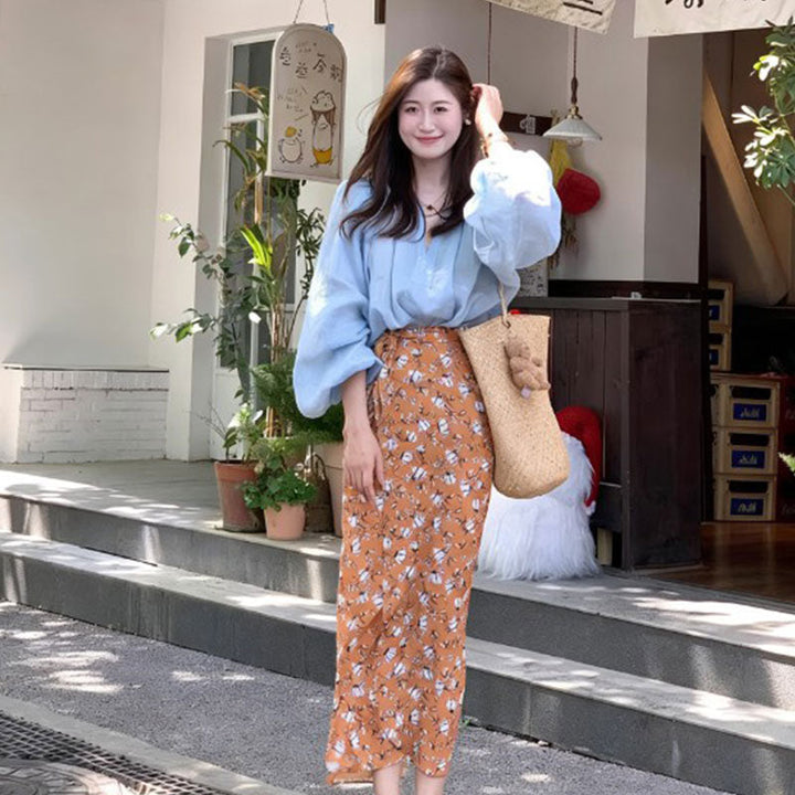 × 花柄ロングスカート セットアップ — Reina Tokyo