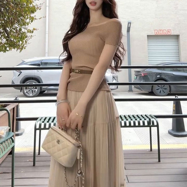 オフショルダー ロングスカート セットアップ — Reina Tokyo